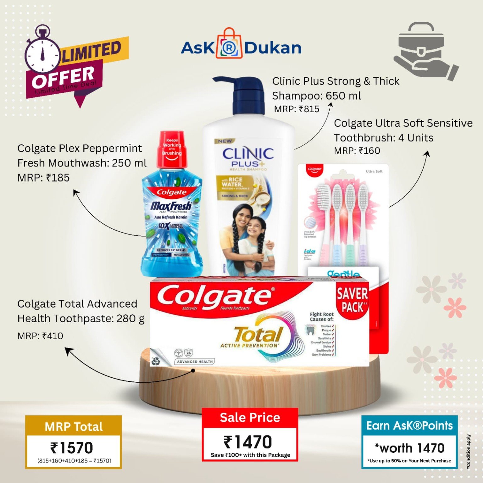 Hair & Oral Care Combo Pack